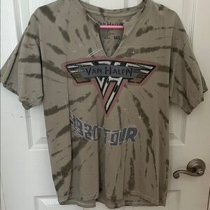 Van Halen Tie-Dye Graphic Tee in Olive Taupe